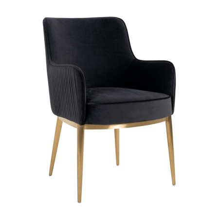 DINING - Scaun Breeze Antracite catifelat / auriu mat (rezistent la foc)