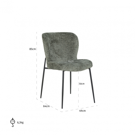 Scaun Darby thyme fusion / negru [4]
