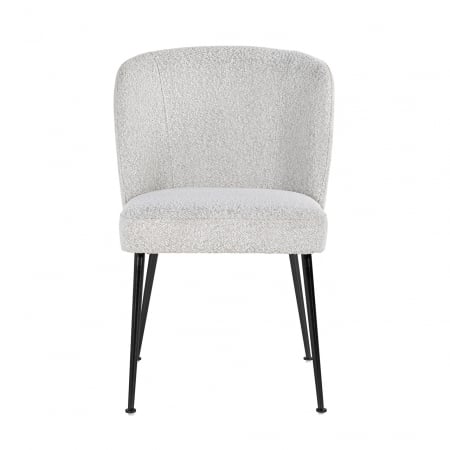 Scaun Fallon alb bouclé / negru [3]