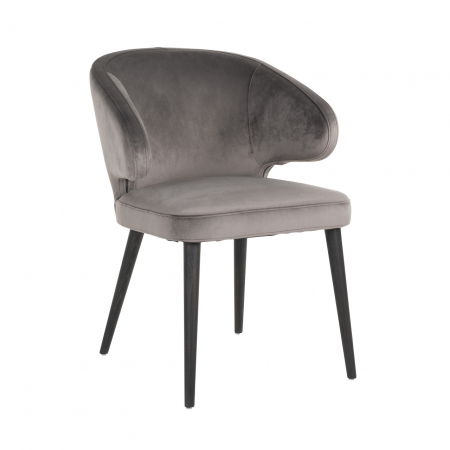 DINING - Scaun Indigo gri  catifelat