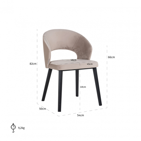 Scaun  Savoy bej  catifelat [4]