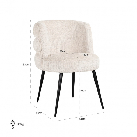 Scaun Stella, ignifug (Niagara 902 bej), Dims: 83.0 x 63.0 x 63.0 cm [4]
