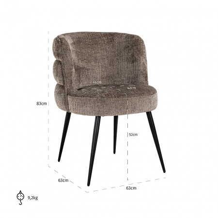 Scaun Stella, Stone chenille (Niagara 104 Stone Chenille) [4]