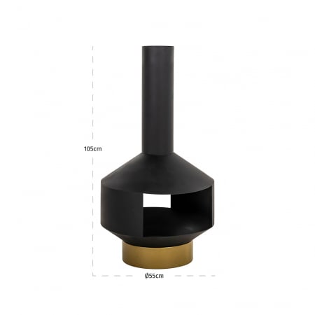 Șemineu Quinn pentru exterior (negru), Dims: 106.0 x 55.0 x 55.0 cm [3]