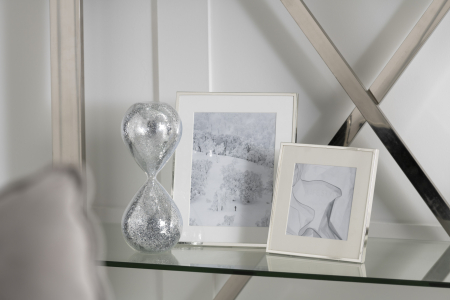 SALE % - Clepsidra, Sticla, Argintiu, 8x8x20 cm