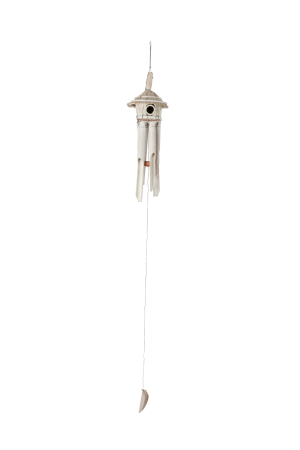 Accesorii - Clopotel de vant, Lemn, Alb, 16x16x130