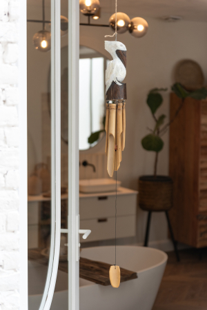 SALE % - Clopotel de vant, Lemn, Maro, 12x10x80