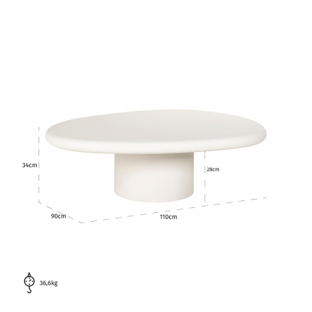 Masuta Bloomstone, MDF, Alb, 34x110x90 cm [2]