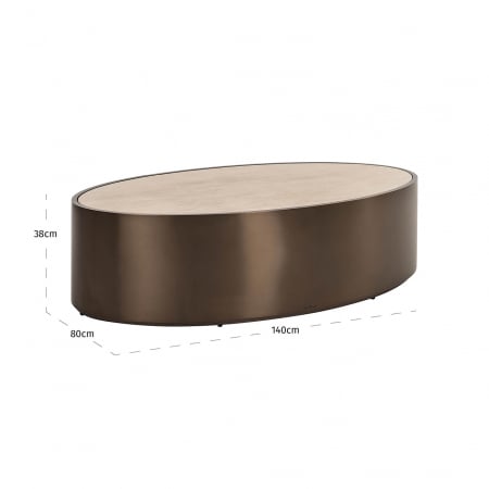 Masuta de cafea, Bonanza (bronz), Dims: 38.0 x 140.0 x 80.0 cm [4]