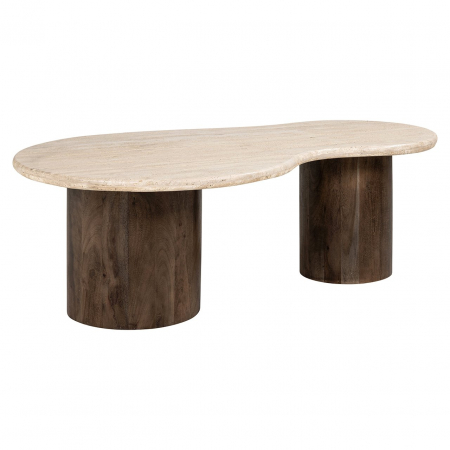 Masuta de cafea Douglas, mango/ travertin [1]