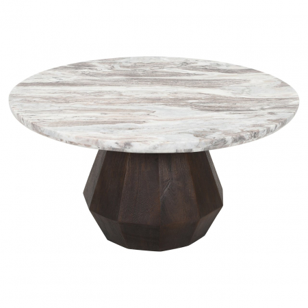 Import - Masuta de cafea, Oberoy 80Ø (maro), Dims: 41.0 x 80.0 x 80.0 cm