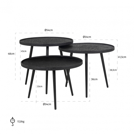 Masuta de cafea Oxford set de 3 () [2]