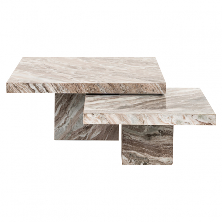 Masuta de cafea, Rashford set de 2 (piatră), Dims: 35.5 x 80.0 x 80.0 cm [2]