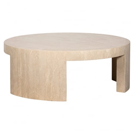 Import - Masuta de cafea, rotundă Biltmore travertin italian (bej), Dims: 36.0 x 100.0 x 100.0 cm