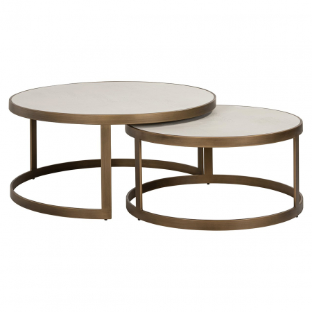 LIVING - Masuta de cafea, Whitebone alama set de 2