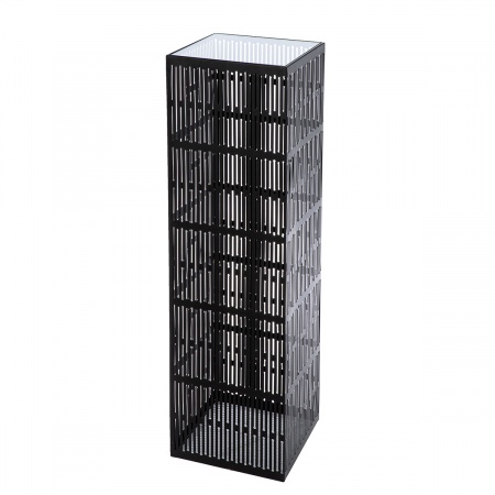 Postamente - Coloana decorativa, Como, Metal, negru, PU 1, L. 27 cm, L. 27 cm, H. 100 cm