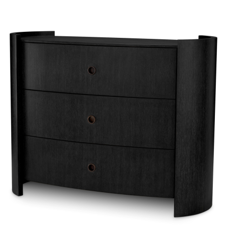 Comoda cu sertare Splendora, furnir stejar gri carbune, finisaj bronz |W. 130 | D. 55 | H. 100 cm [1]