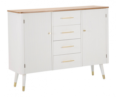 Comoda Matera, Lemn/MDF/Fier, Alb/Maro, 90x117x37 cm [1]
