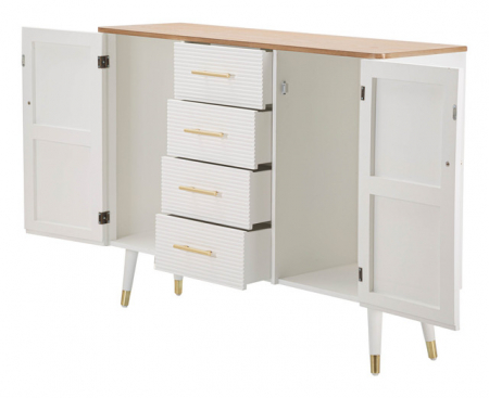 Comoda Matera, Lemn/MDF/Fier, Alb/Maro, 90x117x37 cm [3]