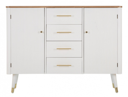 Comoda Matera, Lemn/MDF/Fier, Alb/Maro, 90x117x37 cm [2]