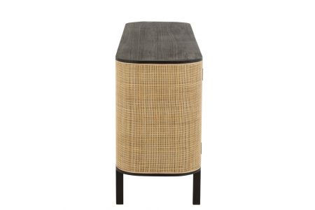 Comoda Molly, Lemn, Negru, 180x45x80 cm [2]