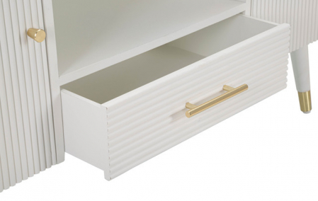Comoda TV Matera, Lemn/MDF/Fier, Alb/Maro, 60x117x40 cm [5]
