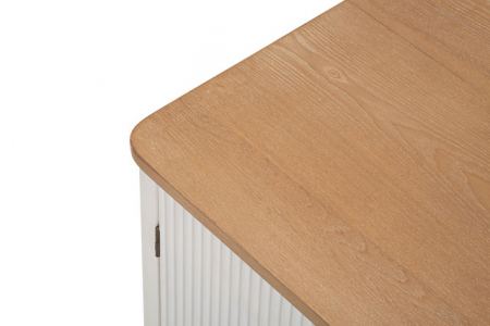 Comoda TV Matera, Lemn/MDF/Fier, Alb/Maro, 60x117x40 cm [8]