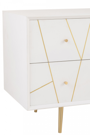 Comoda Wood, Lemn, Alb, 150x45x59 cm [4]