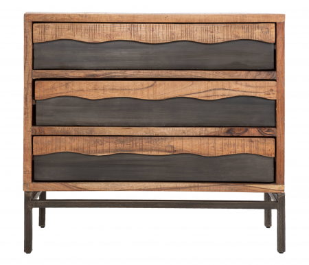 Comoda Yellowstone, Lemn/MDF/Fier, Maro/Negru, 92x49x84 cm [6]
