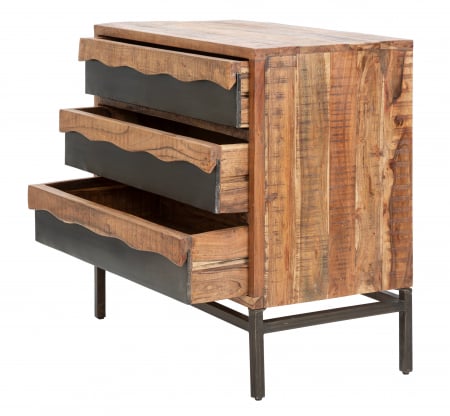 Comoda Yellowstone, Lemn/MDF/Fier, Maro/Negru, 92x49x84 cm [5]