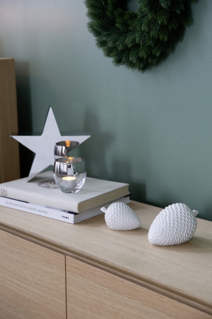 Decoratiuni - CONE/deco cone, portelan, alb/15x9x9cm