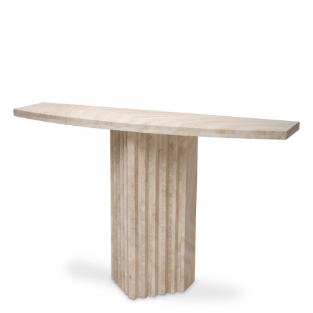 SALE % - Consolă Atzaro travertin, Dims: W. 121.5 | D. 35 | H. 75.5  (CM)