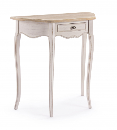 Consola Clarisse 1 sertar, MDF/Lemn, Maro/Alb, 80x35x80 cm [1]
