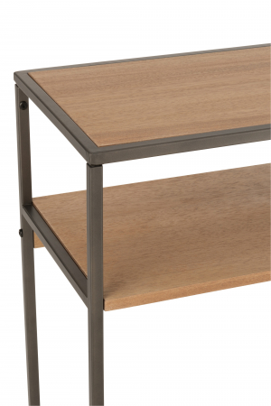 Consola cu 1 sertar, Lemn/Metal, Natural, 120x30x86 cm [6]
