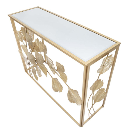 Consola din fier forjat, Frunze 108x36,5x80 cm [3]