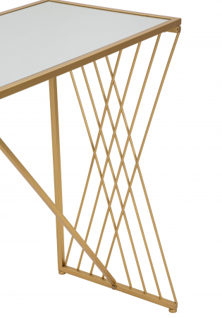 Consola Easy, Fier/MDF/Oglinda, Auriu, 80x120x40 cm [7]