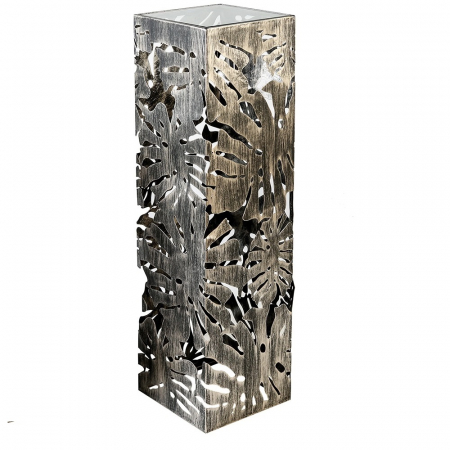 Postamente - Consola Flora metal/sticla, auriu antichizat, 27x27x100 cm