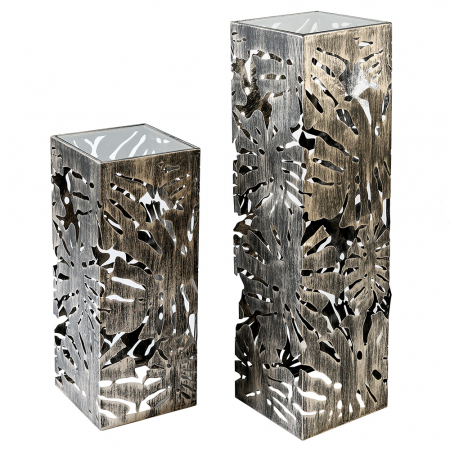 Consola Flora metal/sticla, auriu antichizat, 27x27x70 cm [1]
