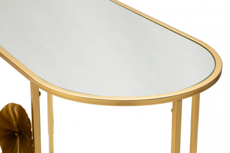 Consola Flow, Fier/MDF/Oglinda, Auriu, 80x120x40 cm [8]
