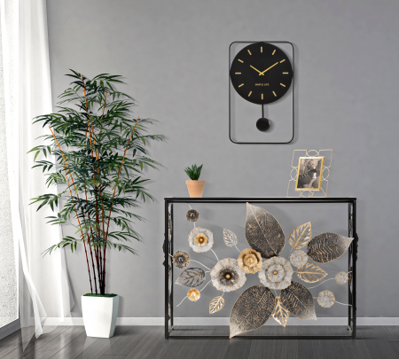 SALE % - Consola Glam Dark, Fier/MDF/Oglinda, Multicolor, 80x111.8x41.9 cm