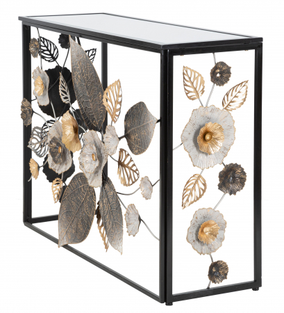 Consola Glam Dark, Fier/MDF/Oglinda, Multicolor, 80x111.8x41.9 cm [6]