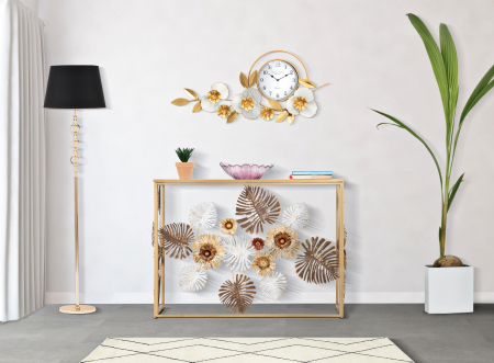 SALE % - Consola Glam Floris, Fier/MDF/Oglinda, Multicolor, 80x113x40 cm