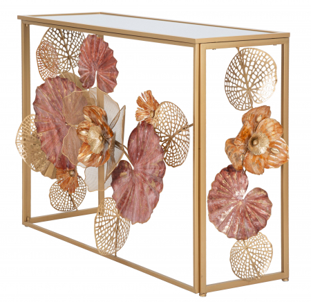 Consola Glam Redy, Fier/MDF/Oglinda, Multicolor, 80x114x41.5 cm [5]