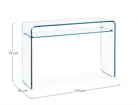 Consola Iride Rect, Sticla, Transparent, 110x35x75 cm [4]