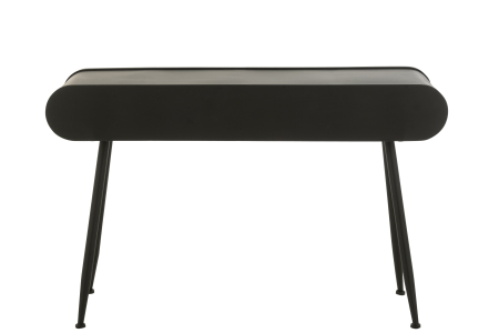 Consola, lemn brad si metal, negru/bej deschis [4]