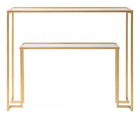 Consola Level, Fier/Sticla, Auriu, 80x100x35 cm [7]