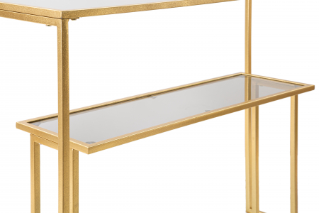 Consola Level, Fier/Sticla, Auriu, 80x100x35 cm [4]