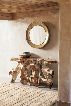 SALE % - Consola Lisandra, Lemn, Maro, 150x45x80 cm