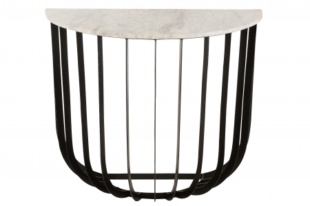 Consola, Marmura/Fier, Alb/Negru, 92x46x80 cm [1]