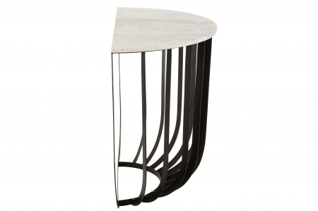 Consola, Marmura/Fier, Alb/Negru, 92x46x80 cm [2]